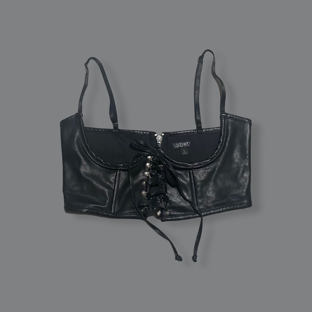 WIDOW FAUX LEATHER UNDERBUST CORSET
